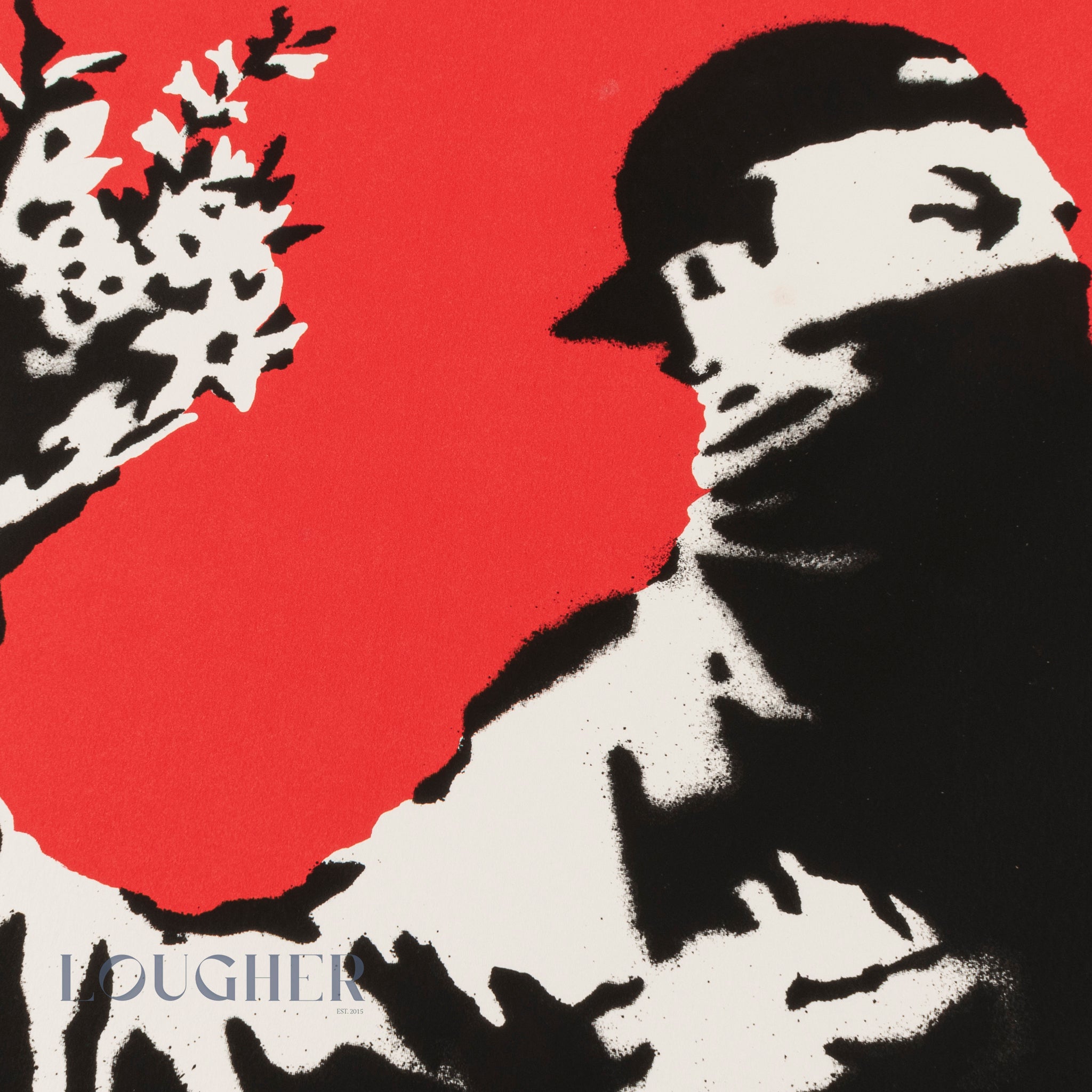 Banksy, Love Is In The Air (Unsigned), 2003 For Sale | Lougher Contemporary
