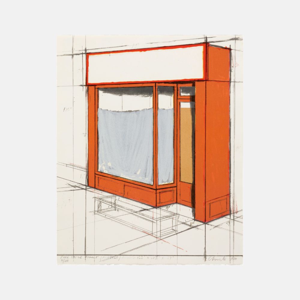 Christo, Pink Store Front (Project), 1980