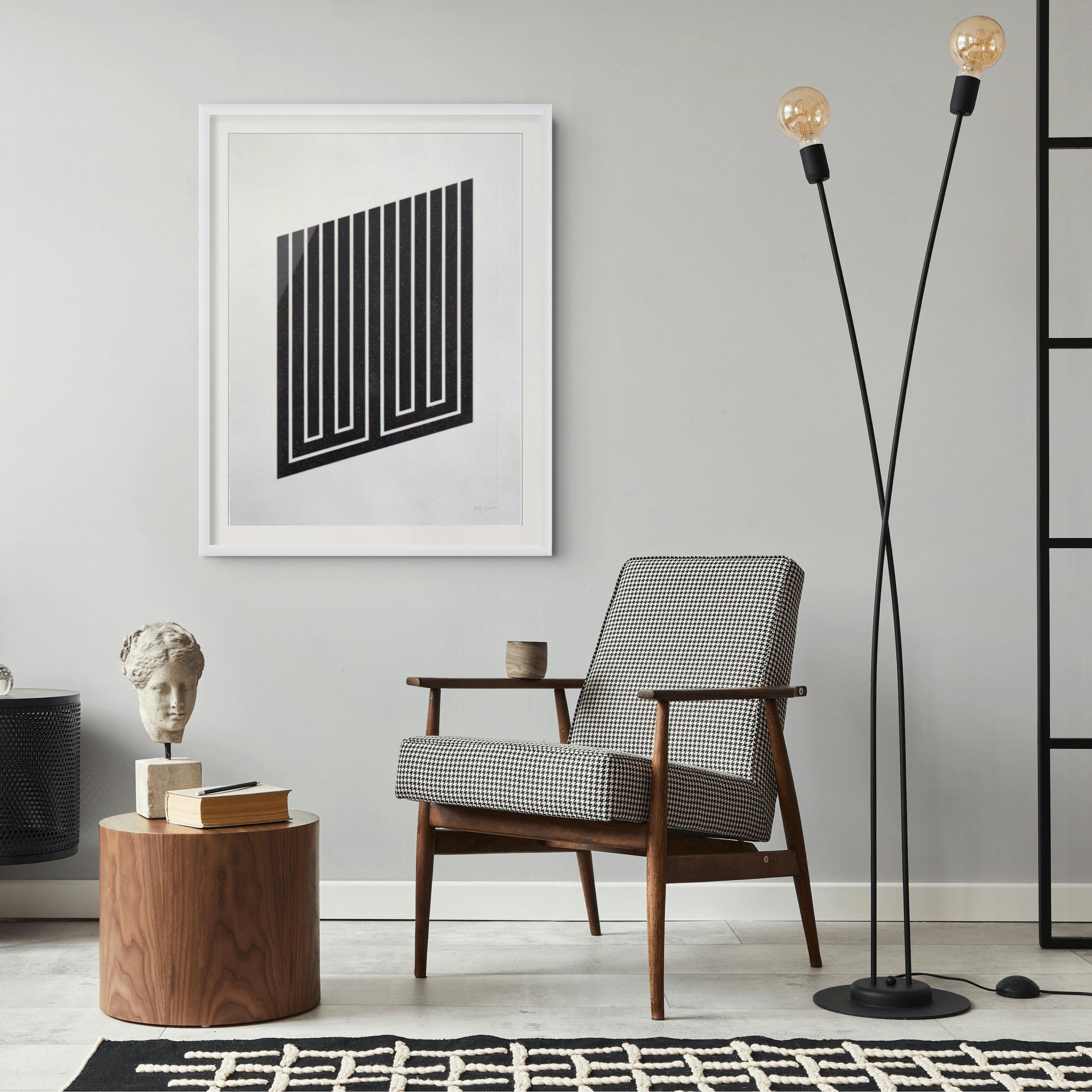 Donald Judd, Untitled (92) (1978–1979), aquatint on wove paper displayed in a contemporary interior setting.
