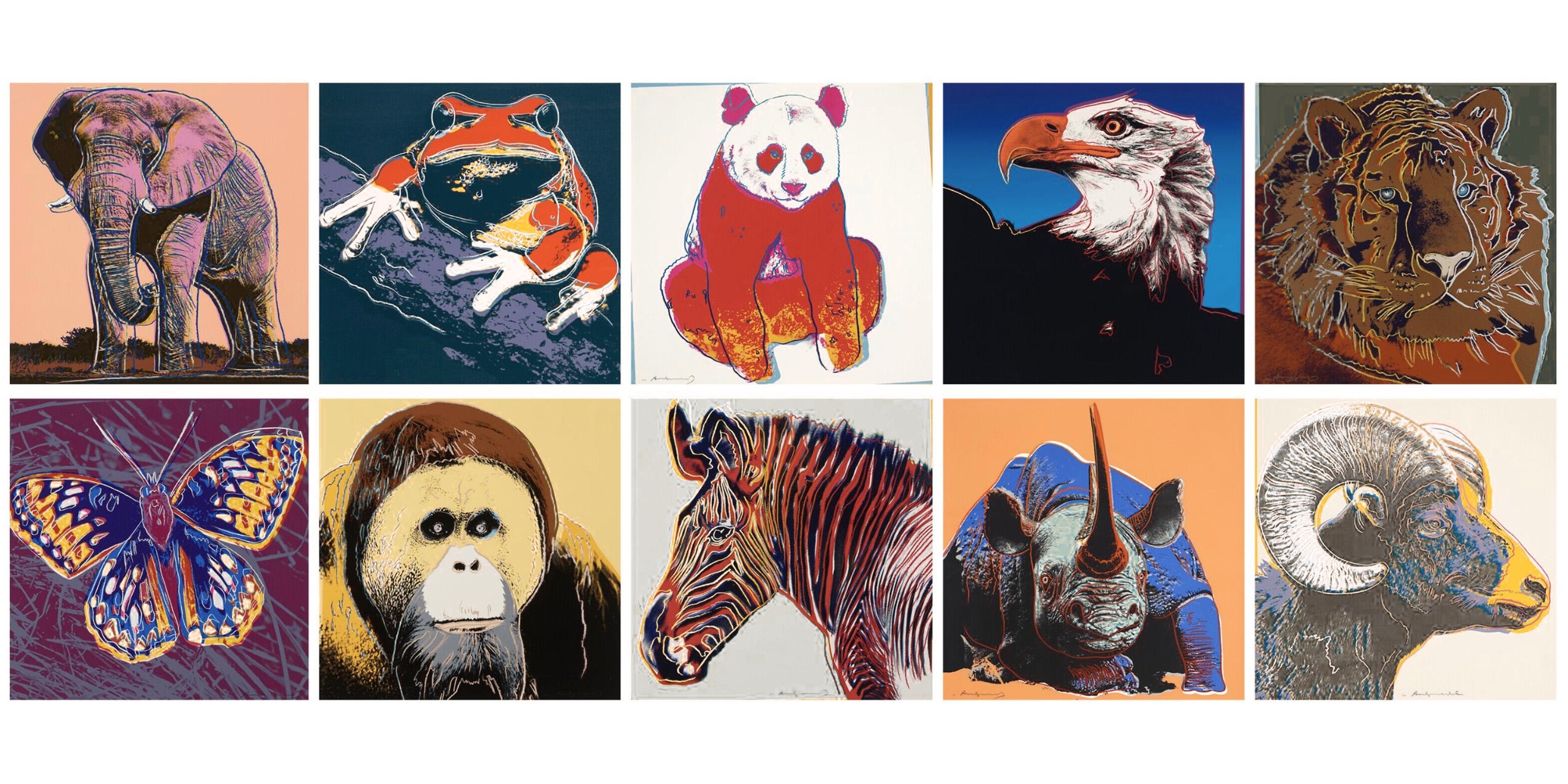 Andy Warhol Endangered Species complete portfolio of ten signed screenprints on Lenox Museum Board published in 1983