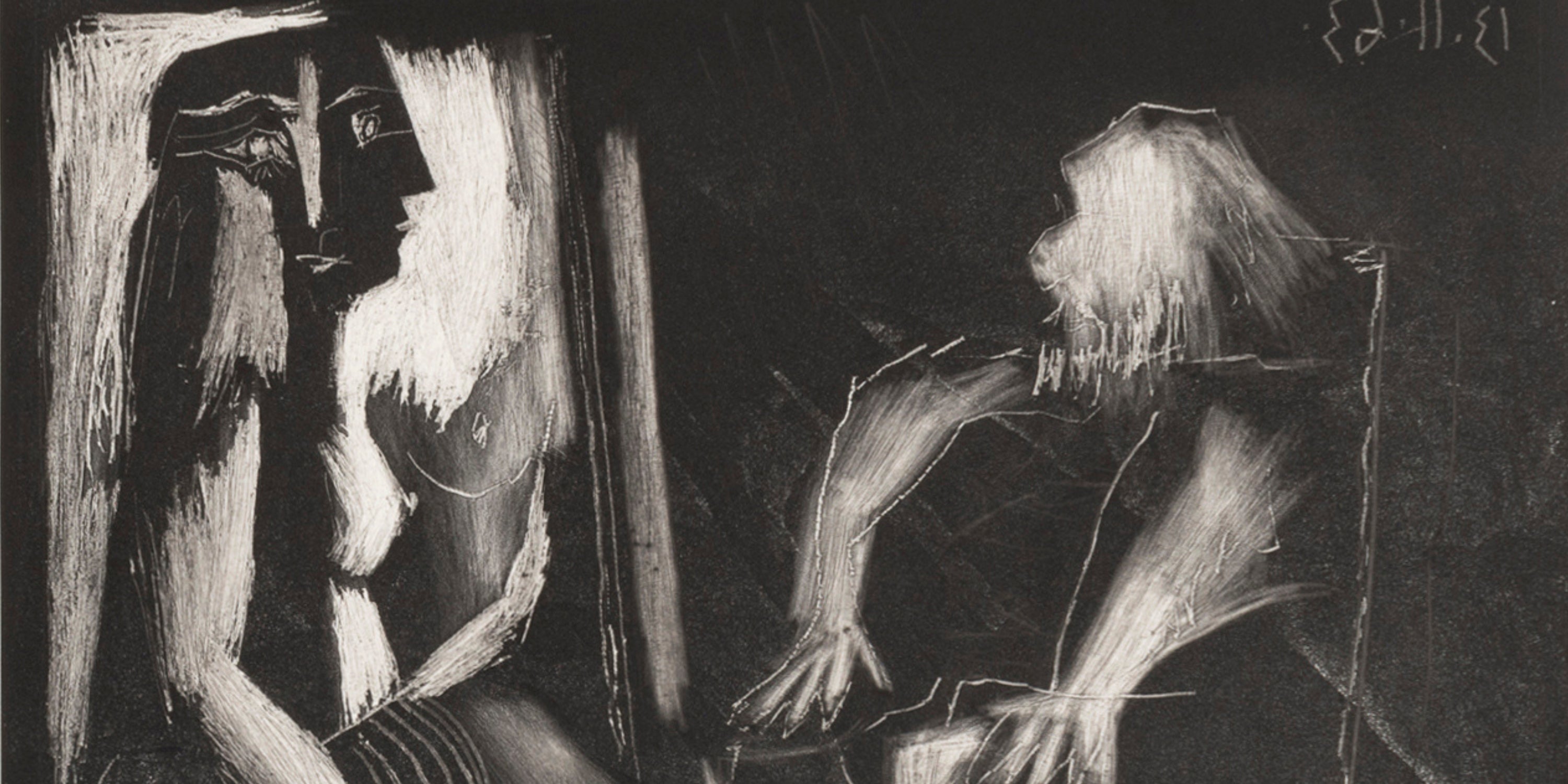 Pablo Picasso, Scène d’intérieur: l’atelier, 1963, original hand-signed etching, Bloch 1128, Baer 1125.