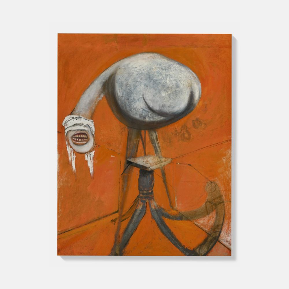 Limited edition print of Francis Bacon's Three Studies for Figures at the Base of a Crucifixion, displayed on a white background.