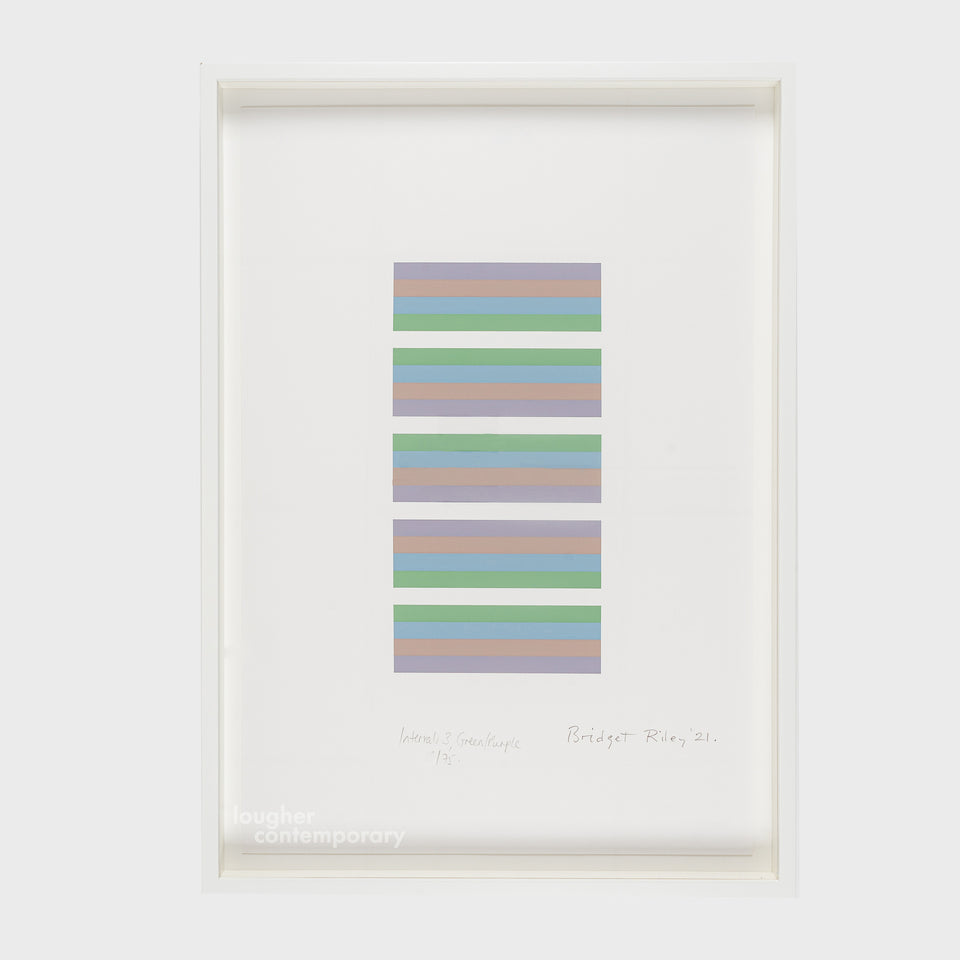 Bridget Riley, Intervals 3 (Green/Purple), 2021 For Sale - Lougher Contemporary