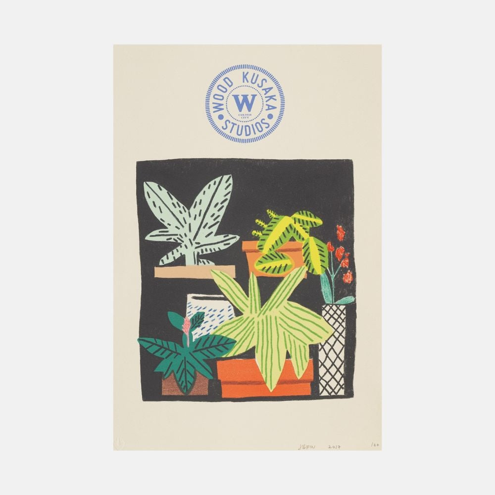 Jonas Wood, Notepad Doodle (State II) (2017), lithograph in colours on buff Arches paper featuring a playful abstract doodle.