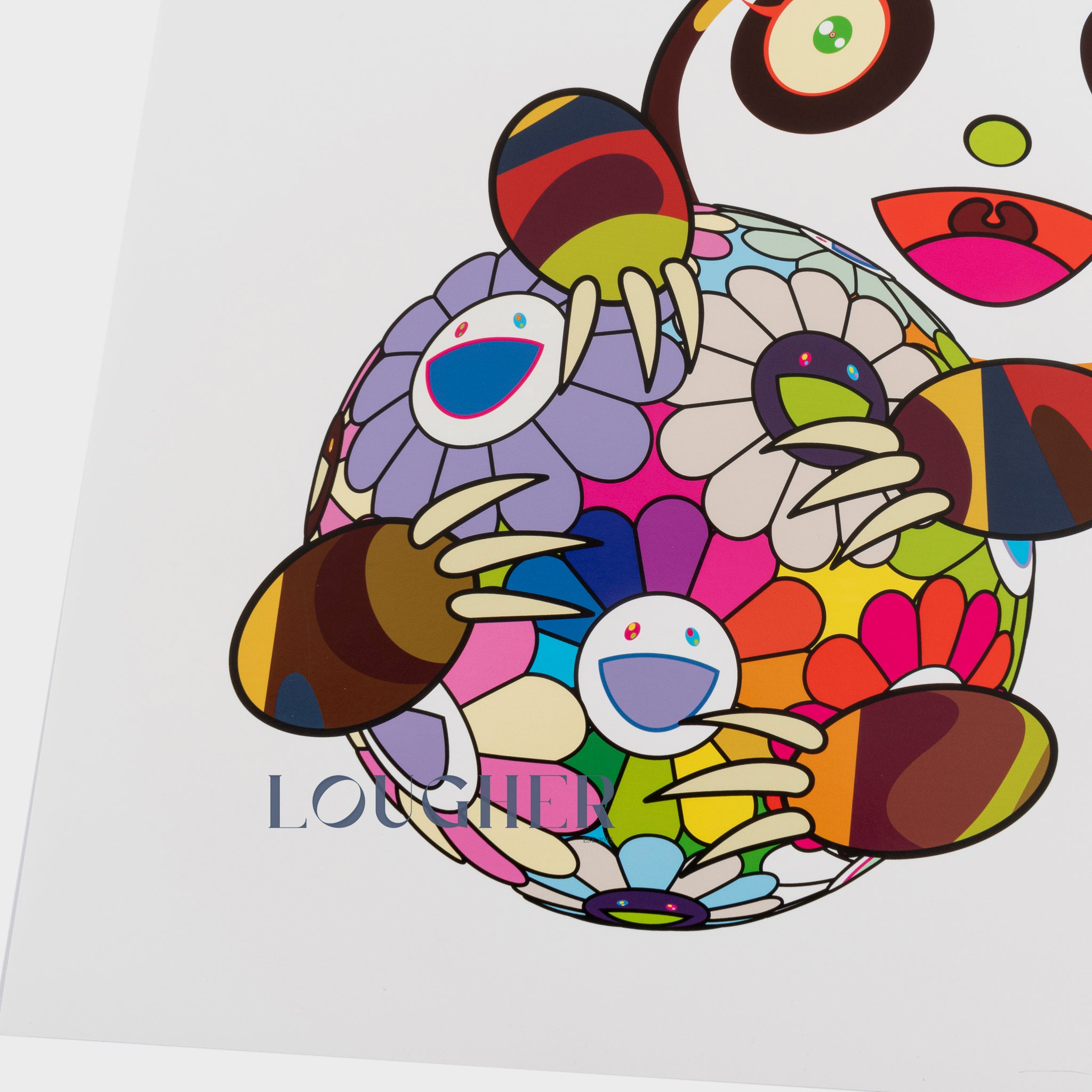 Takashi Murakami, A Panda Cub Hugging a Ball of Flowers, 2020