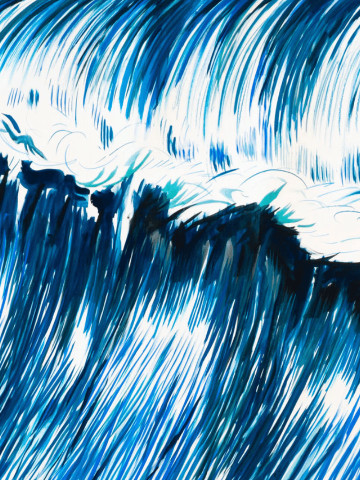 Lougher Contemporary Blue Wave Artwork