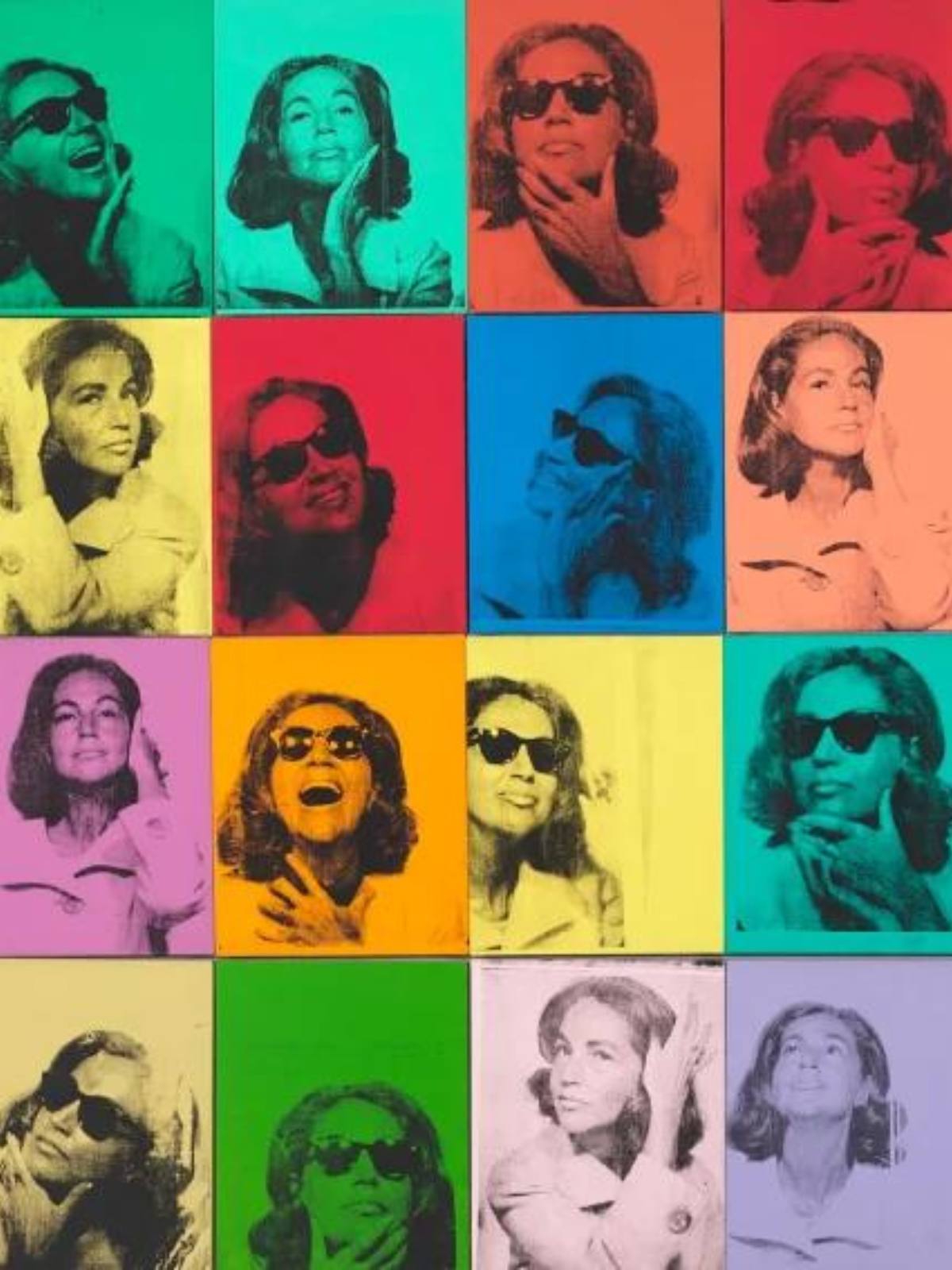 Contemporary Art Print Colourful Woman in Sunglasses
