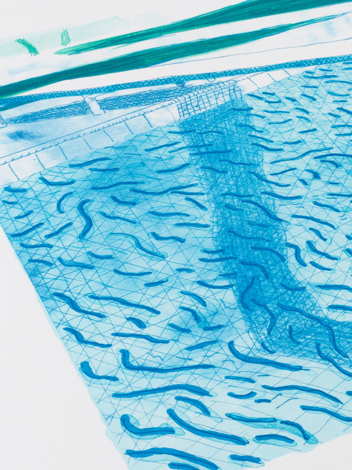David Hockney Swimming Pool Blue Water Print