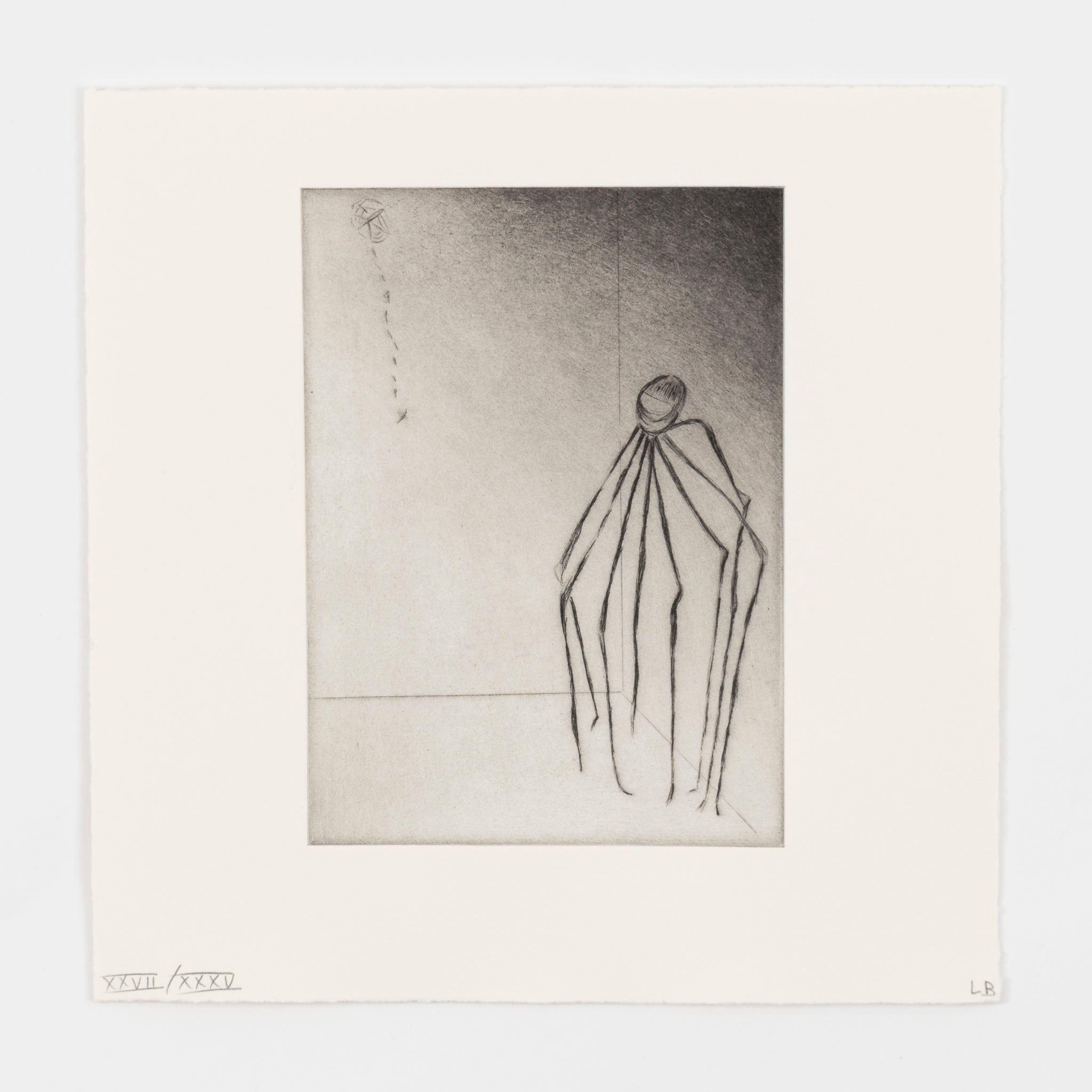 Limited edition print of Louise Bourgeois' Ode à Ma Mère (1995) by Lougher Contemporary, featuring an artistic depiction in black and white.