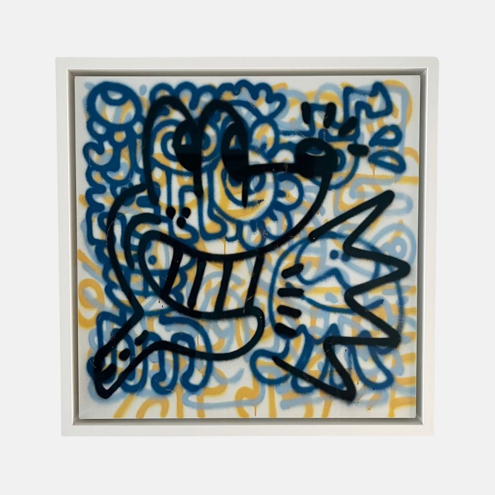 Limited edition Mr Doodle Shiny Smile print from 2021, featuring vibrant, glossy artwork with bold doodle designs.