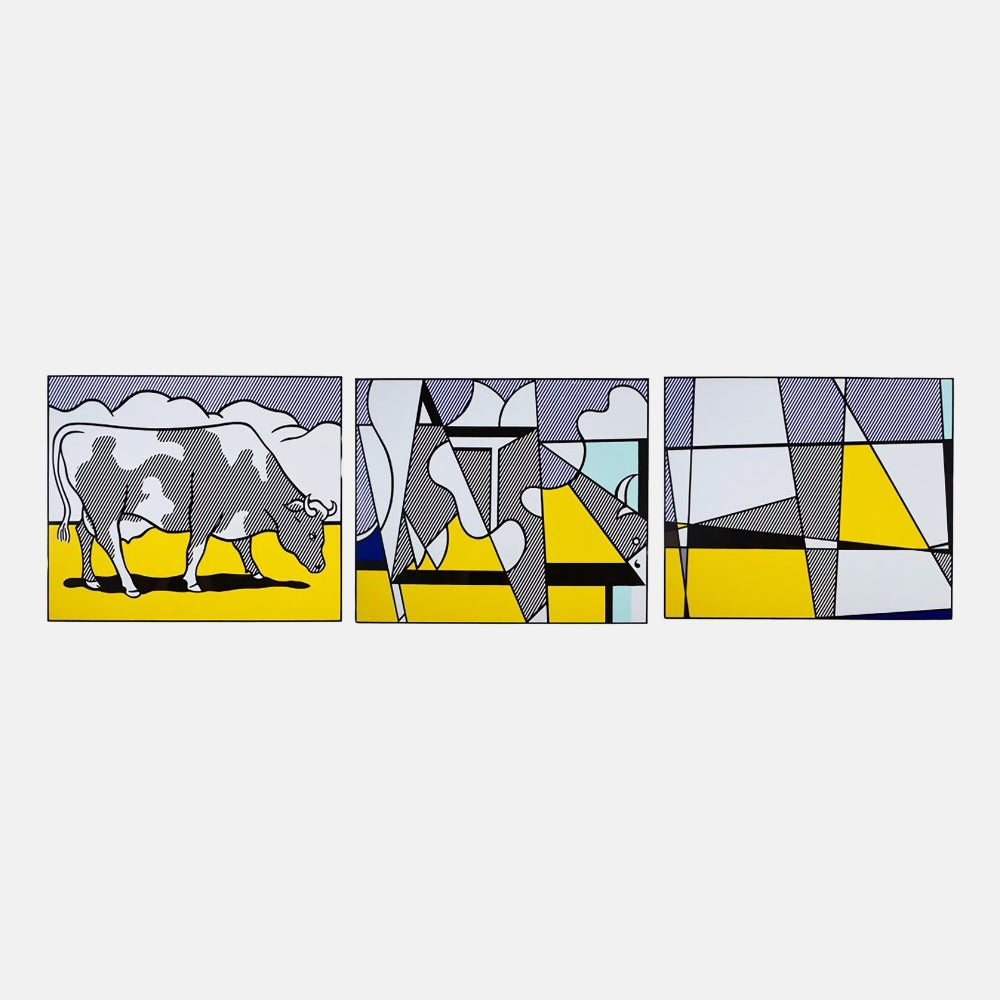 Roy Lichtenstein Cow Triptych Cow Going Abstract 1974