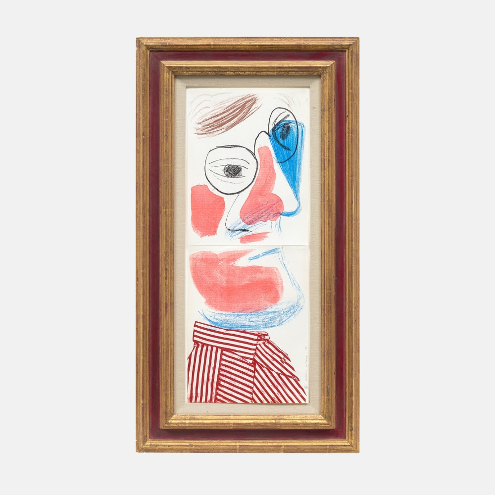 David Hockney Self-Portrait July 1986, 1986, rare Home-Made Print on two sheets of Arches Text paper.