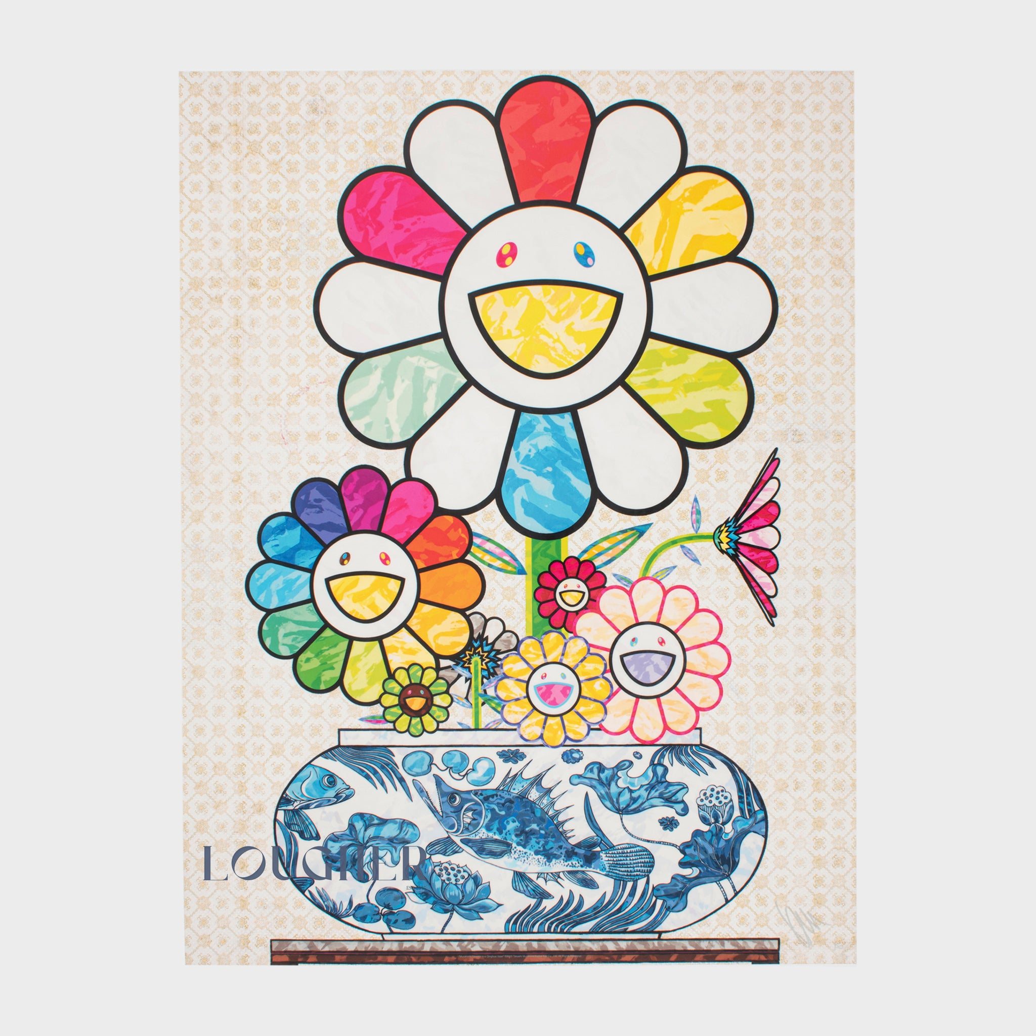 Takashi Murakami, Murakami Flowers in a Qinghua Vase, 2024 For Sale | Lougher Contemporary 
