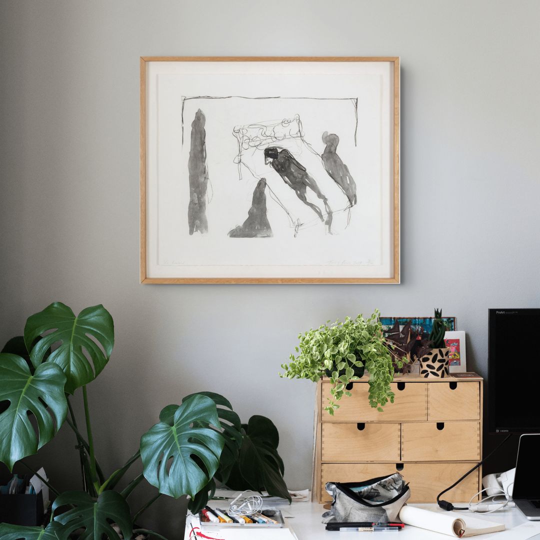 Limited edition print titled "She Watched" by Tracey Emin, 2017, from Lougher Contemporary, featuring a detailed interior scene.