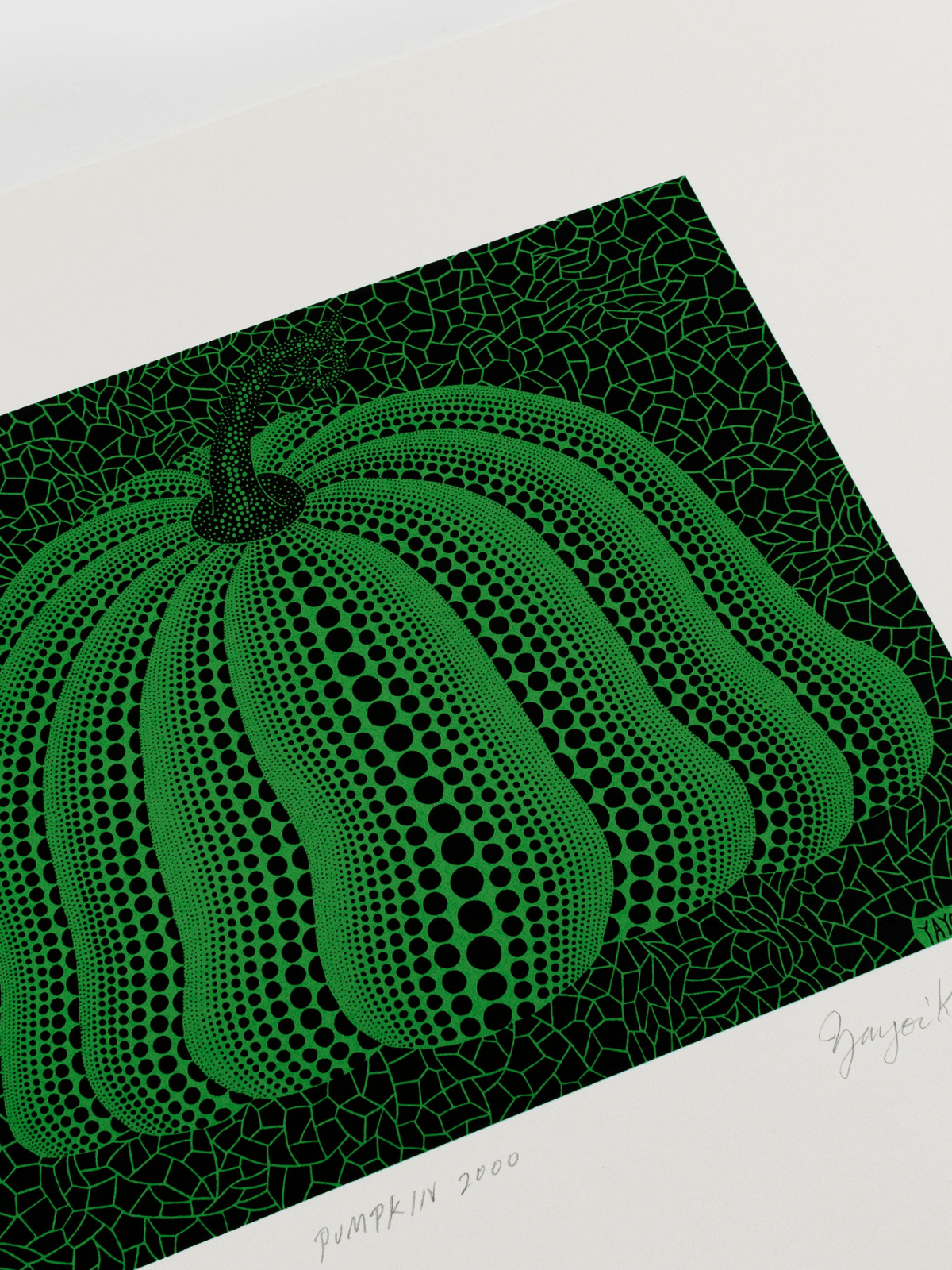 Yayoi Kusama Green Pumpkin Print 