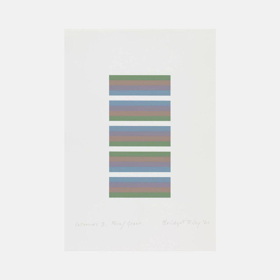 Bridget Riley, Intervals 3 (Blue/Green), 2021 For Sale - Lougher Contemporary