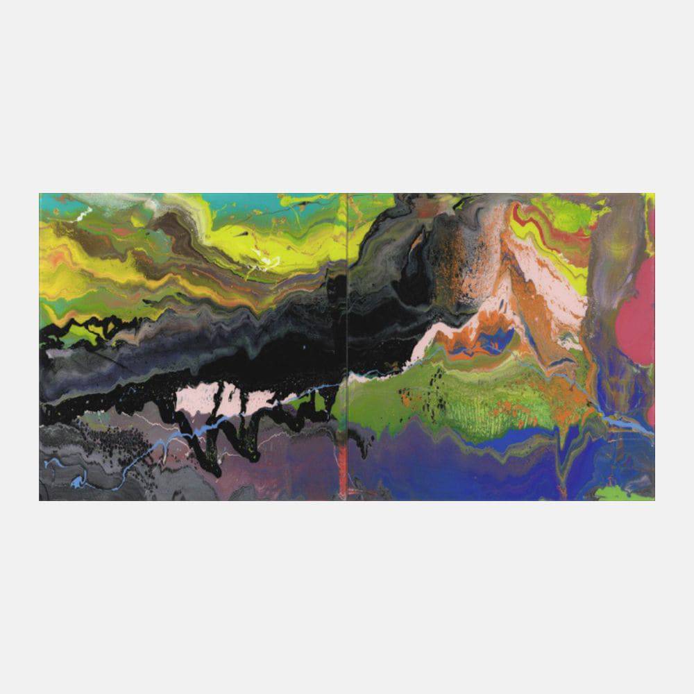 Limited edition Gerhard Richter P16 (Flow) art print from 2016 by Lougher Contemporary, featuring abstract colorful patterns.