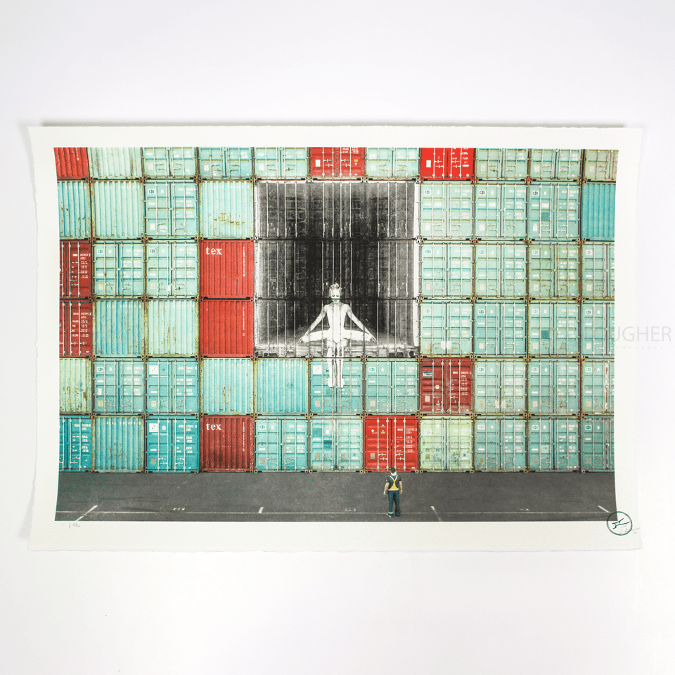 JR, In the container wall, Le Havre, France, 2014, 2020 For Sale - Lougher Contemporary