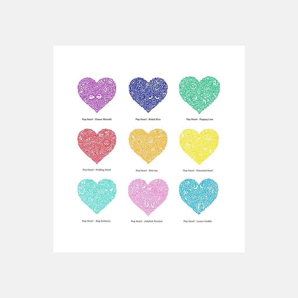 Mr Doodle, Pop Heart - Collector's Box (Set of 9 prints), 2021 For Sale - Lougher Contemporary