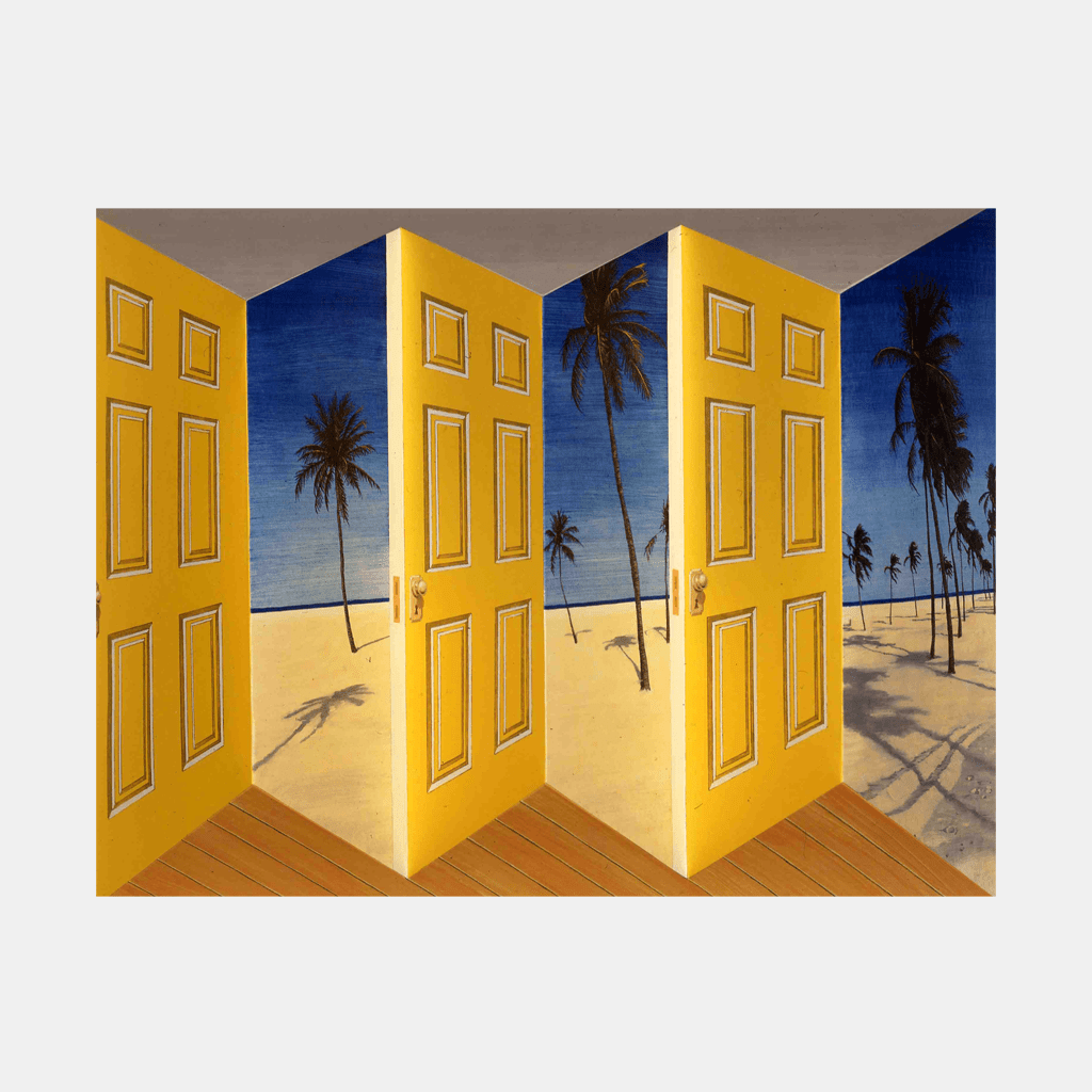 Patrick Hughes, Palm Doors, 1998 For Sale - Lougher Contemporary