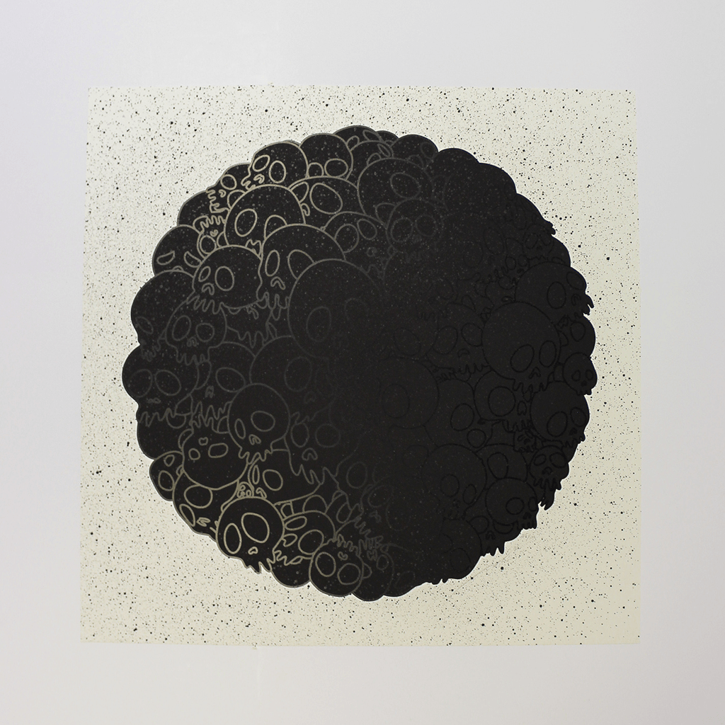 Takashi Murakami, TM/KK For BLM. Black Flowers and Skulls Round, 2020 For Sale - Lougher Contemporary