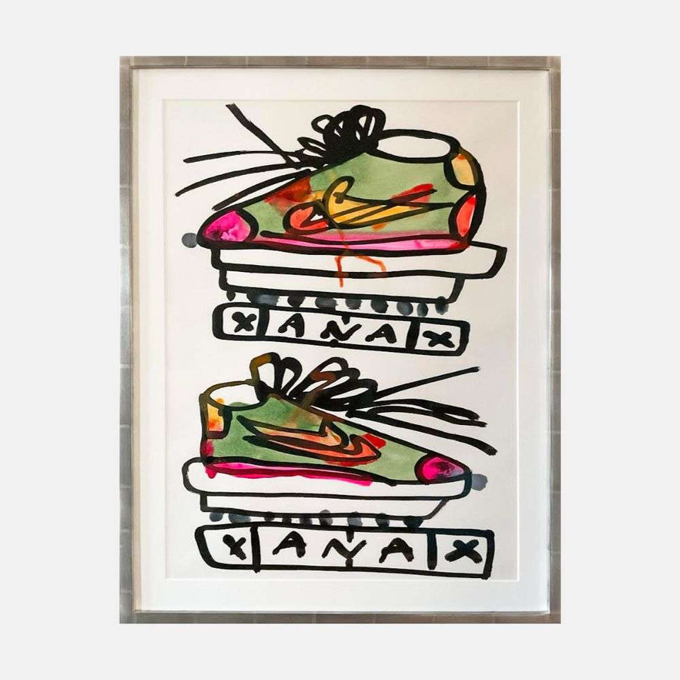 Katherine Bernhardt, Untitled (Nike, Xanax), 2019 For Sale - Lougher Contemporary