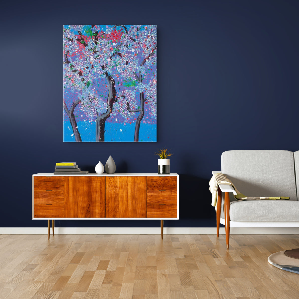 Damien Hirst, H20-6 Anticipation (from The Emotions), 2026, giclée print on aluminium composite panel displayed in a contemporary interior.