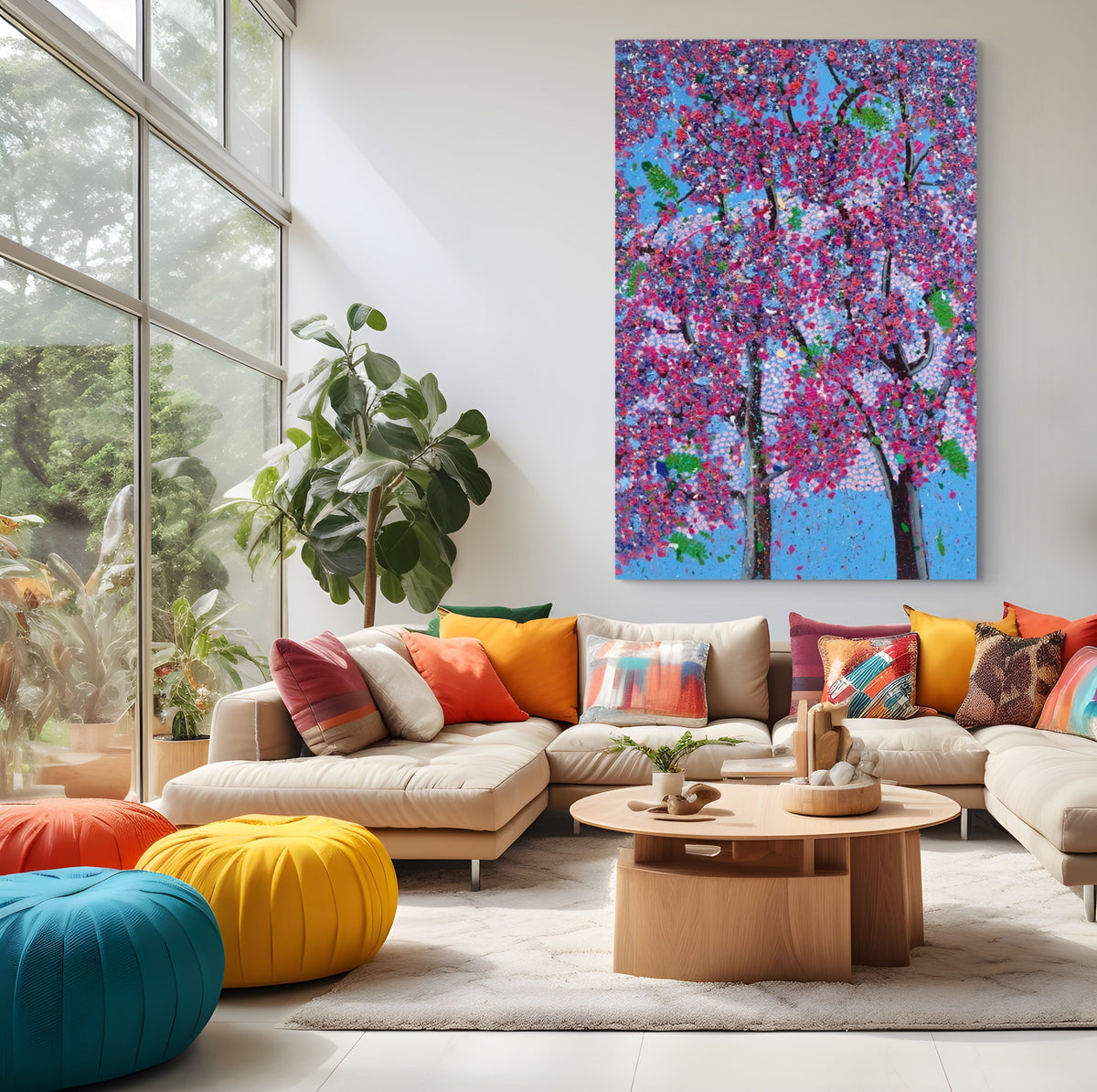 Damien Hirst, H20-9 Emotion (from The Emotions), 2026, giclée print on aluminium composite panel displayed in a contemporary interior.