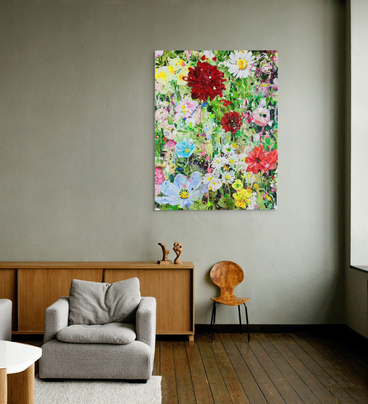 Damien Hirst, H14-6 Resolution (from the Secrets) (2024), laminated Giclée print featuring a vibrant floral composition.
