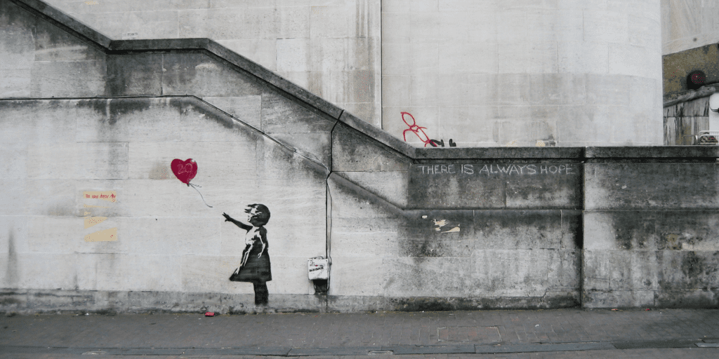 Banksy Girl With Heart Balloon Mural