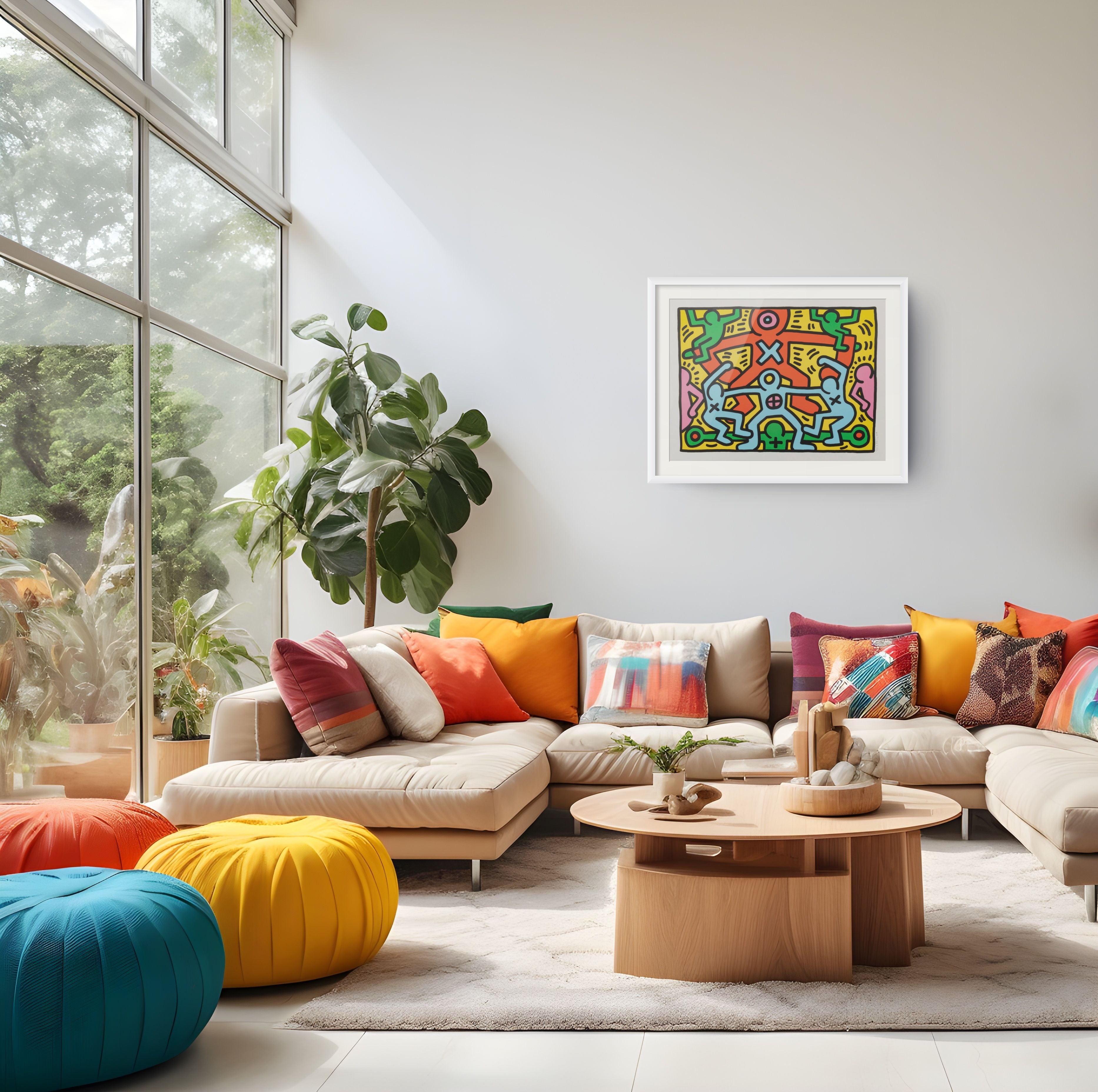 Limited edition Keith Haring Untitled print from 1985 by Lougher Contemporary, featuring vibrant, bold artwork on high-quality paper.