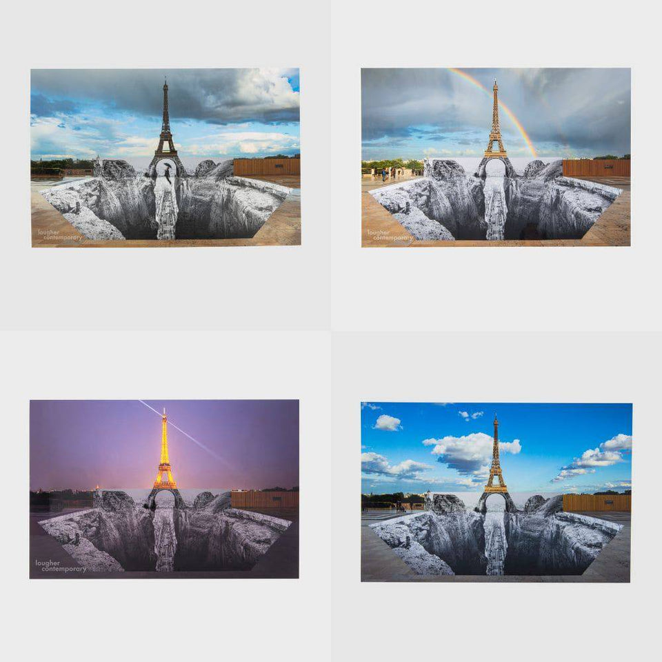 JR, Trompe l'oeil, Les Falaises du Trocadéro (Set of 4), 2021 For Sale - Lougher Contemporary