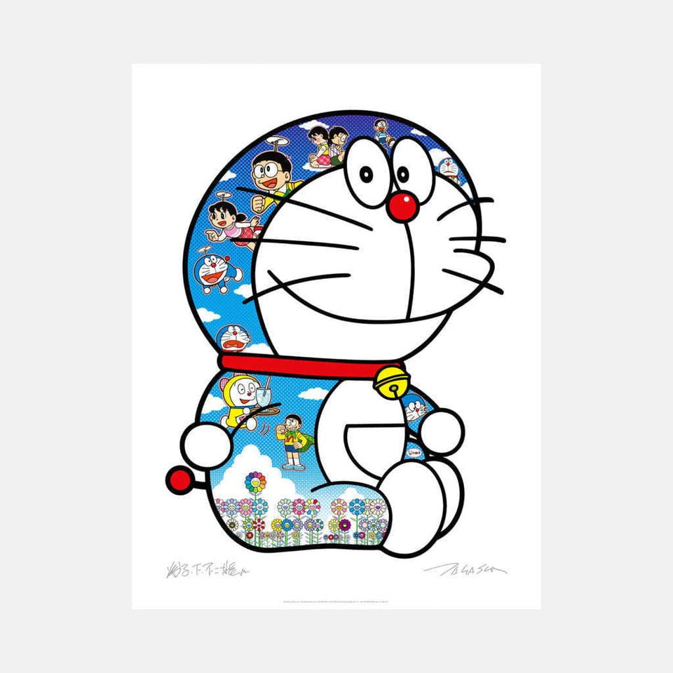 Takashi Murakami, Doraemon Sitting Up: A Pleasant Day Under The Blue Sky, 2020 For Sale - Lougher Contemporary