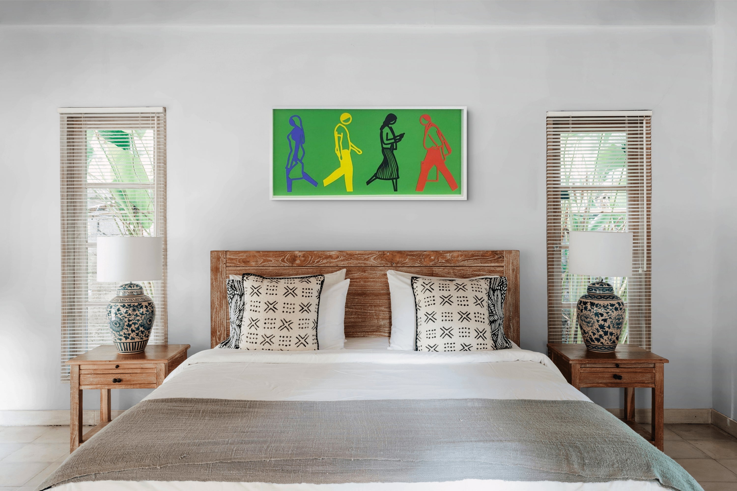 Limited edition Julian Opie Street 3 2021 print displayed on interior wall, showcasing bold, modern street art style.