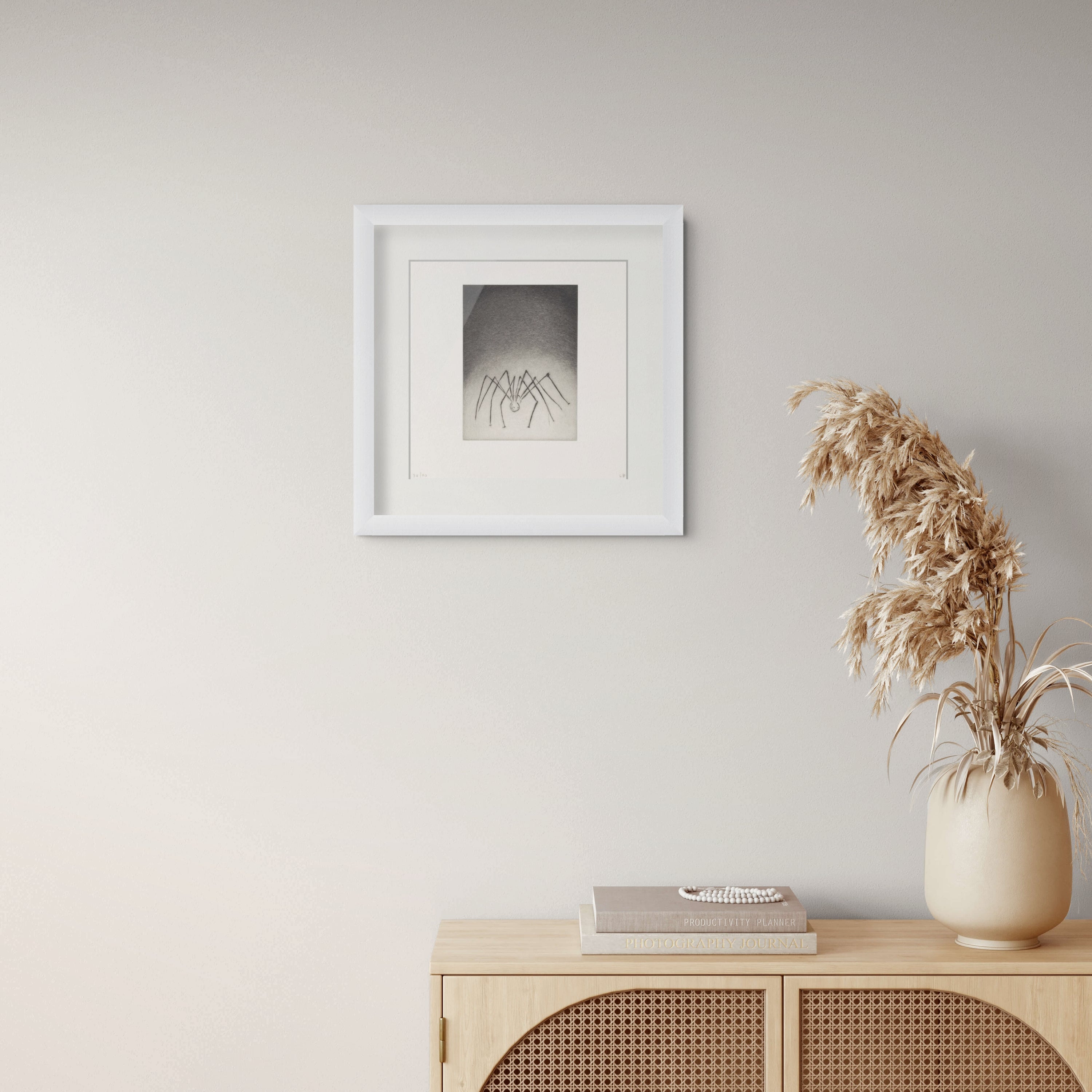 Limited edition print of Louise Bourgeois' Untitled, plate 7 from Ode à Ma Mère, 1995, displayed in a contemporary interior setting.