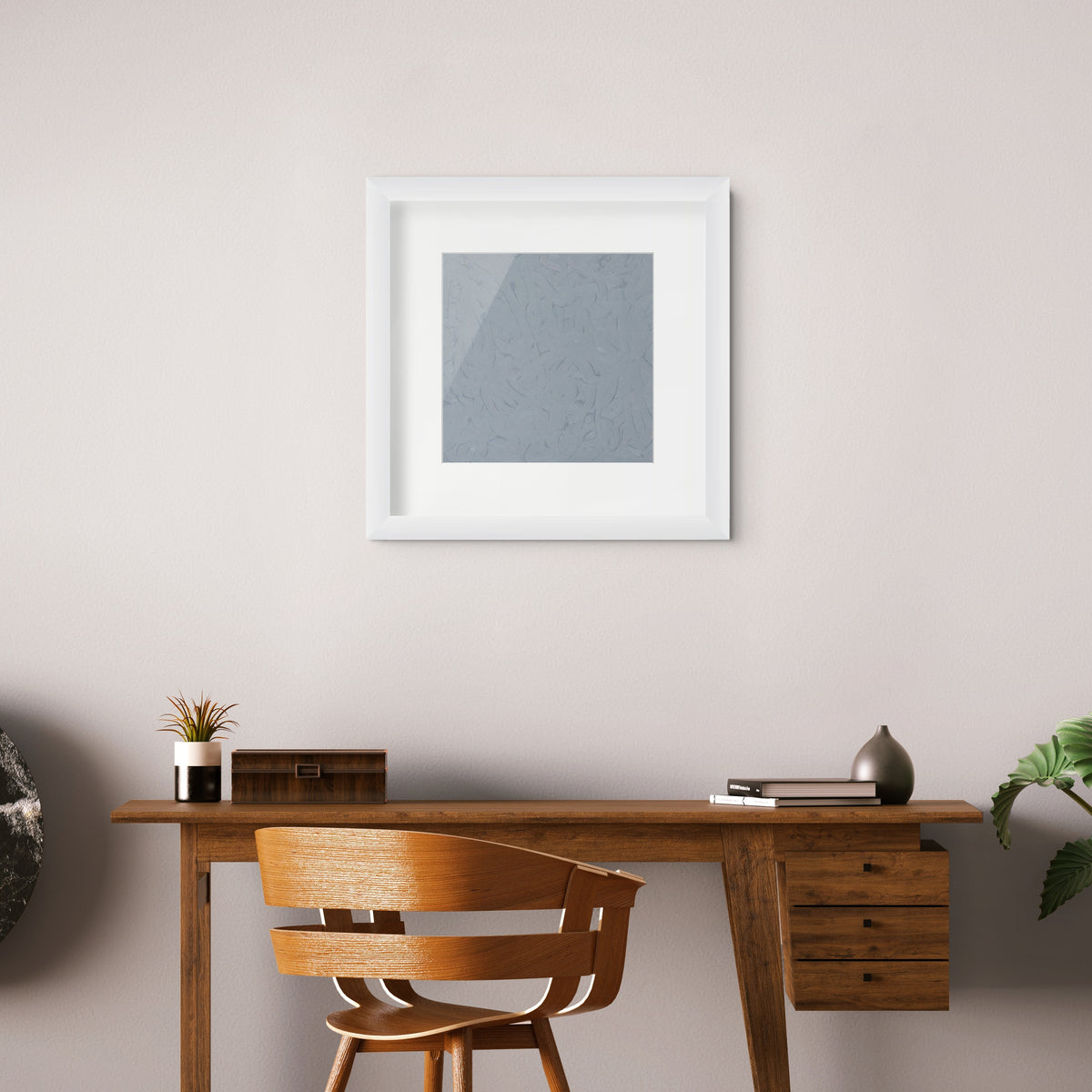 Gerhard Richter, Vermalung (Grau) (Butin 37), 1971, abstract grey oil painting on synthetic paper displayed in a contemporary interior